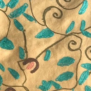 100% Wool Embroidered Wide Wrap Designer Scarf
